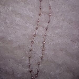 Elegant  Rose Gold Pearl Necklace